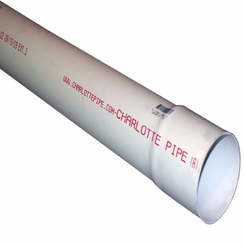 Sewer and Drain Pipe 6" D X 10 ft. L PVC