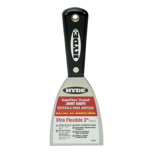 Hyde 02352 Joint Knife SuperFlexx 3" W High-Carbon Steel Extra Flexible Black/Silver