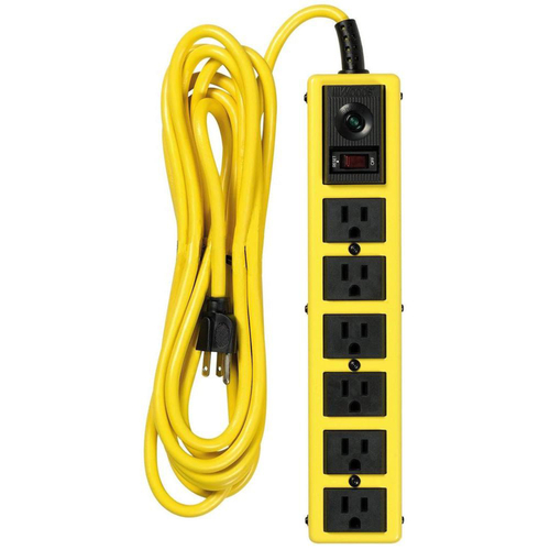 Southwire 5138N Power Strip w/Surge Protection Yellow Jacket 15 ft. L 6 outlets Yellow 1050 J Yellow