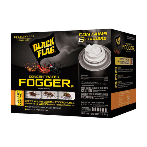 Bug Stop HG-67759 Fogger, 2000 cu-ft Coverage Area, Light Yellow/Water White - pack of 6