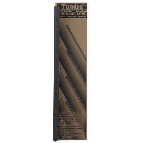 Tundra PC34138UWTU2-XCP15 Pipe Insulation 1-1/4" S X 6 ft. L Polyethylene Foam Black - pack of 15