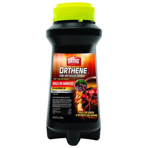 Ortho 0282210 Orthene Fire Ant Killer, Powder, Home Lawns, Near Ornamental Plants, 12 oz Bottle