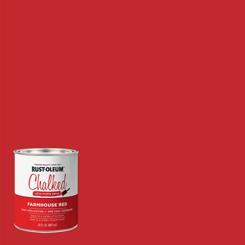 RustOleum 329211 Chalk Paint Chalked Ultra Matte Farmhouse Red Water