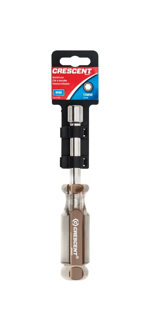 Crescent 11mm Solid Shaft Tri-Lobe Acetate Nutdriver - CND11M For Electricians & DIY