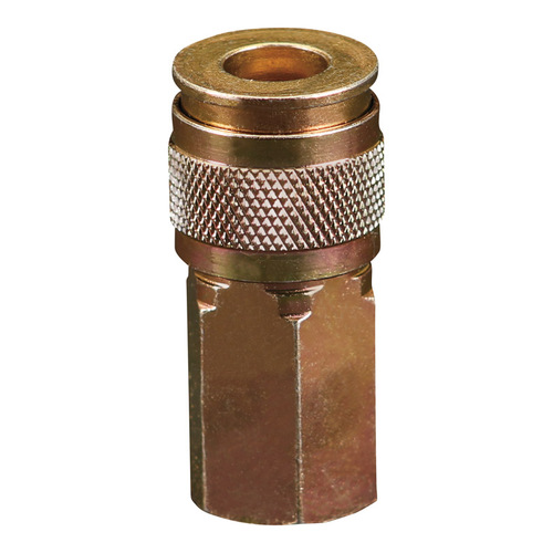 Coupler, 1/4 in, FNPT, Steel, Plated