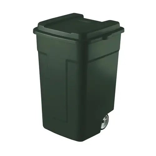 Garbage Can Roughneck 50 gal Green Plastic Wheeled Lid Included Green - pack of 4