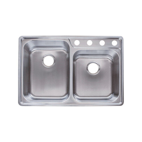 Franke EVCAG904-18 Kitchen Sink Stainless Steel Top Mount 33-1/2" W X 22-1/2" L Two Bowls