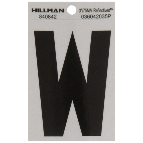 Letter 3" Reflective Black Vinyl Self-Adhesive W