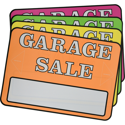 Sign Kit English Assorted Garage Sale 8" H X 12" W - pack of 6