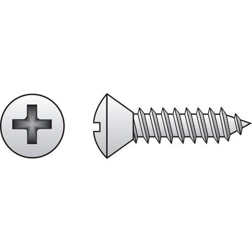 Sheet Metal Screws No. 10 S X 1-1/4" L Phillips Oval Head 100 Silver