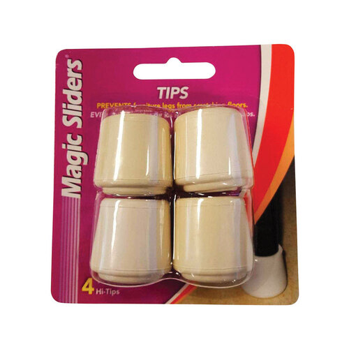 Magic Sliders 94511 1-1/8 In. Hi-Tip Rubber Furniture Leg Tip,(4-Pack) White