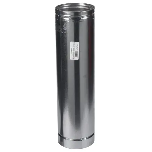 Round Gas Vent Pipe 6" D X 24" L Aluminum Silver