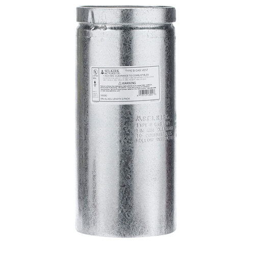 Round Gas Vent Pipe 5" D X 12" L Aluminum Silver