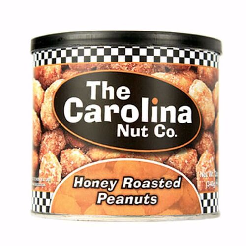 The Carolina Nut Company 11075 Peanuts Honey Roasted 12 oz Can