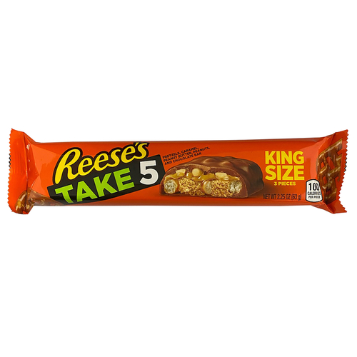 Candy Bar Hershey's Reese's Take 5 Caramel, Chocolate, Pretzels, Peanut Butter and Peanut 2.25 oz - pack of 18