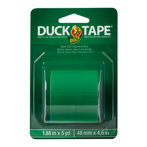 DUCK 285436 Duct Tape 1.88" W X 5 yd L Green Solid Green