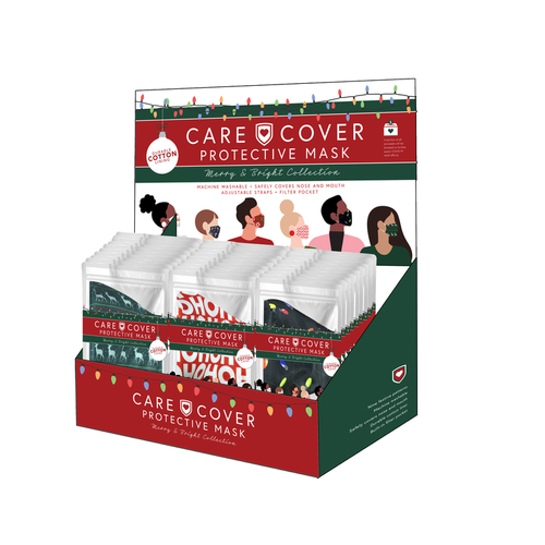 Care Cover XCCMASK36-XCP36 Face Protector Merry and Bright Collection Protective - pack of 36