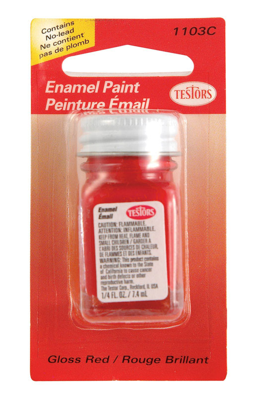 Testors 1103C3 Hobby Paint Gloss Red 0.25 oz Red