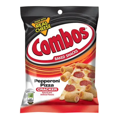 Crackers Baked Snacks Pepperoni Pizza 6.3 oz Bagged - pack of 12