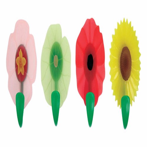 Charles Viancin 7098 Magnetic Flower Hooks 2" W X 2" L Assorted Colors Silicone Assorted Colors