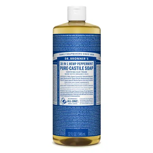 Pure-Castile Liquid Soap Dr. Bronner's Organic Peppermint Scent 32 oz