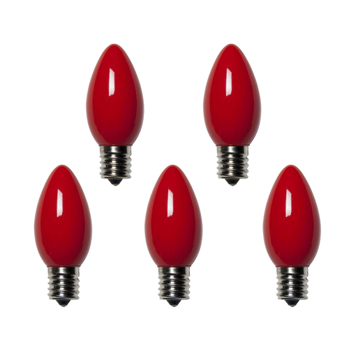 Christmas Light Bulbs Incandescent C9 Red 25 ct 0 ft.