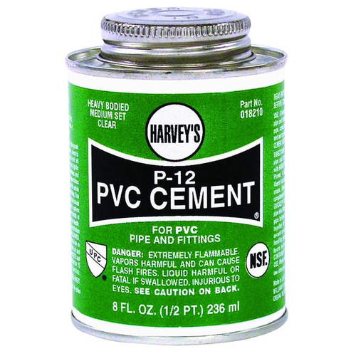 Solvent Cement, 8 oz Can, Liquid, Clear