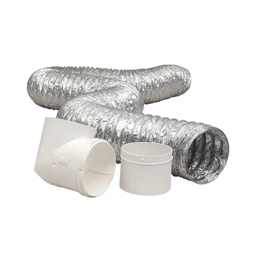 Dundas Jafine TD48D2DZW ProFlex Dryer to Duct Connector Kit, Polypropylene, White, 8-Piece