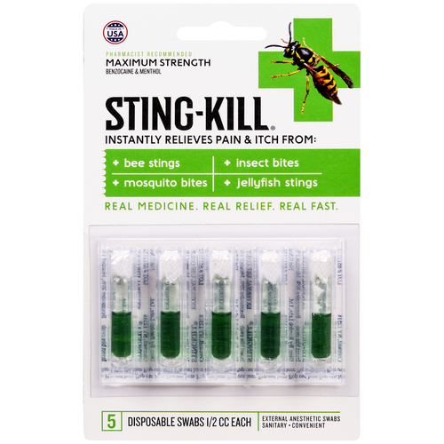 Sting Kill 5000 Anesthetic Swabs Clear/Green Clear/Green
