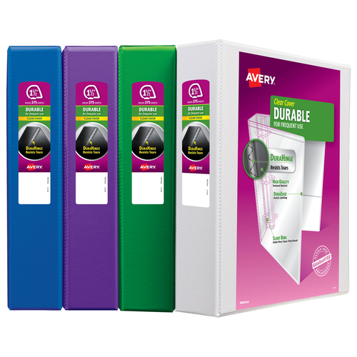 Avery 17028 View Binder 81/2" W X 11" L Slant DRing Assorted