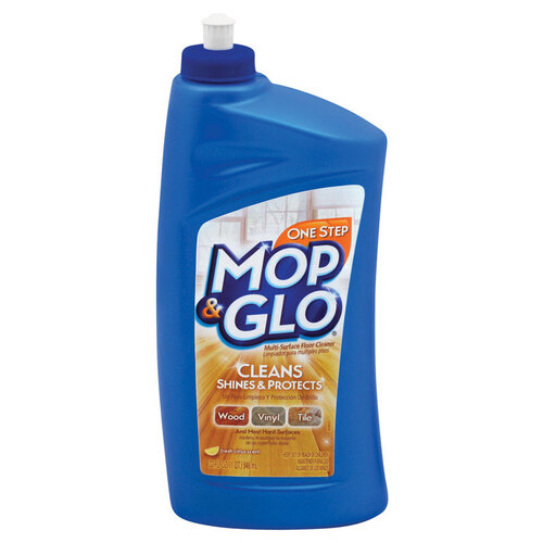 Mop & Glo 1920089333 Floor Shine Cleaner, 32 oz Bottle, Liquid, Citrus, Tan