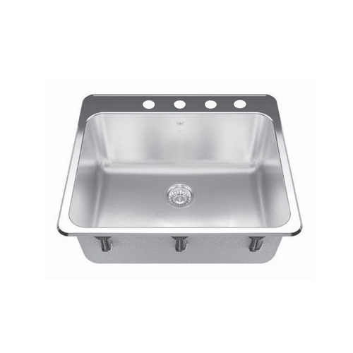 Franke QSLA2225-10-4N Utility Sink Kindred 25.25" W X 22" D Topmount Stainless Steel Silver