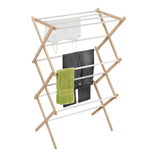 Honey-Can-Do DRY-01111 Clothes Drying Rack 42.1" H X 18" W X 14.5" D Wood Accordian Collapsible White