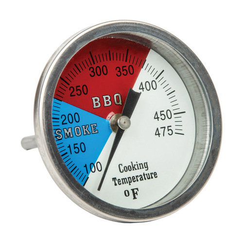 Grill Thermometer Gauge Analog Silver