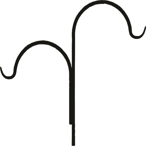 Double Shepherd\'s Hook Black Steel 86" H Double Shepherd's Hook Powder Coated - pack of 2