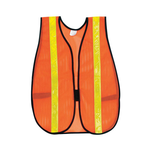 Safety Vest with Reflective Stripe Reflective Orange One Size Fits All Orange