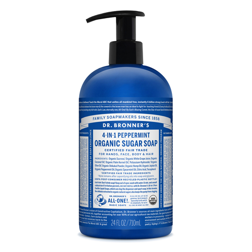 Dr. Bronner's SD0602 Sugar Soap Organic Peppermint Scent 24 oz