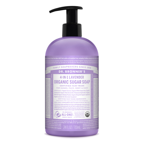 Dr. Bronner's SD0601-XCP12 Sugar Soap Dr. Bronner's Organic Lavender Scent 24 oz - pack of 12