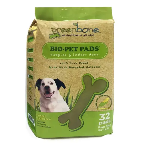 Greenbone 13404 Disposable Pet Waste Pads Bio-Pet Pads Quilted Fiber Green