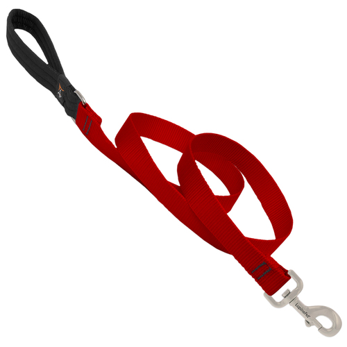 Lupine Pet 22559 Leash Basic Solids Red Red Nylon Dog Red