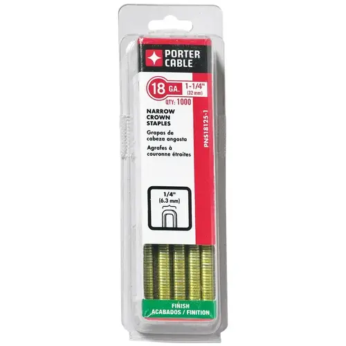 Staples 1/4" W X 1-1/4" L 18 Ga. Narrow Crown Gray