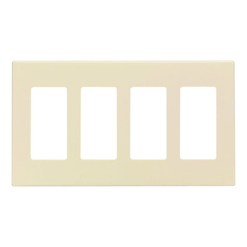 Leviton 80312T Screwless Wall Plate Almond 4 gang Polycarbonate Rocker