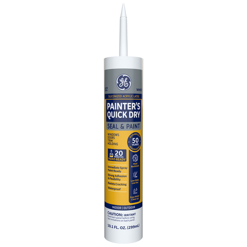 GE 2733500 Sealant Painters Quick White Siliconized Acrylic Latex Windows, Doors, Seal & Paint