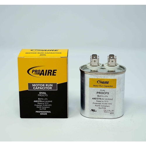 Perfect Aire PROCF5 Oval Run Capacitor ProAire 5 MFD 370 V