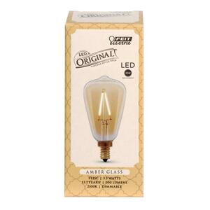 Feit Electric ST15C/VG/LED ST15 E12 (Candelabra) Amber Soft White 25 W Clear