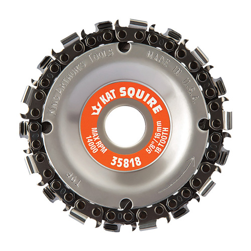 King Arthur's Tools 35818 Chain Saw Type Cutting Wheel 4" D X 5/8" Steel 18 teeth