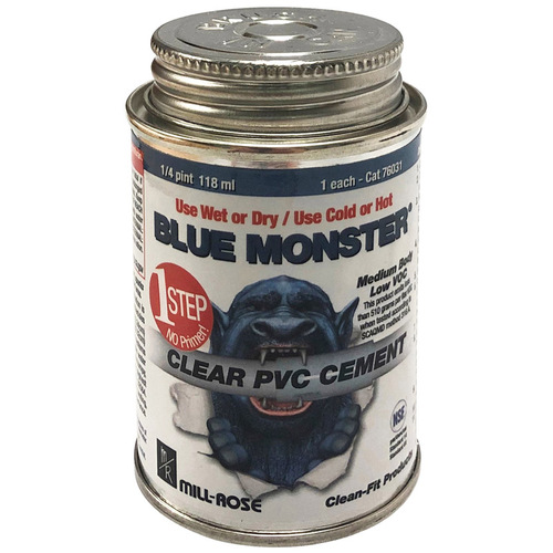 Blue Monster 76031 All Weather Cement Clear For PVC 4 oz Clear