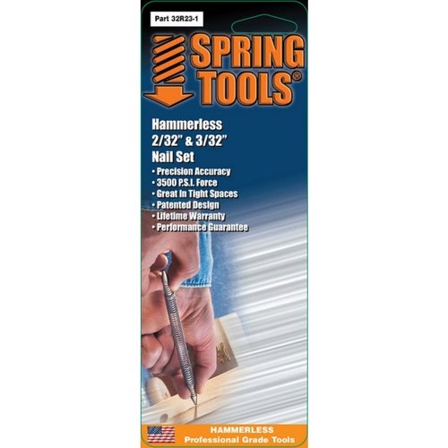 Spring Tools 32R23-1-XCP10 Center Punch and Nail Set, 2/32 in Tip, Steel - pack of 10