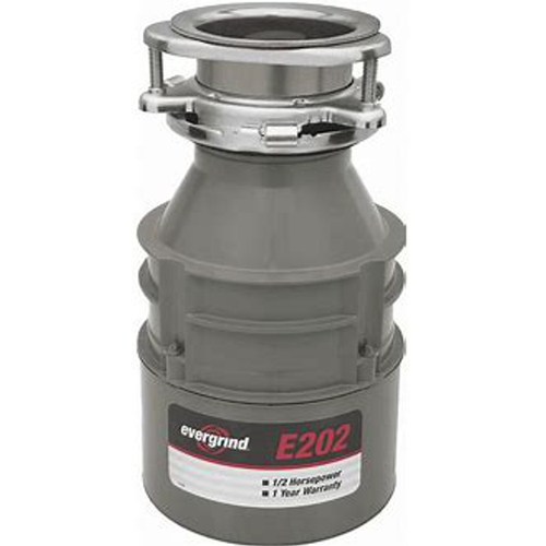 InSinkErator E202 Food Waste Disposer, 1/2 hp Motor, 120 V, Gray
