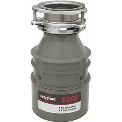 InSinkErator E202 Food Waste Disposer, 1/2 hp Motor, 120 V, Gray